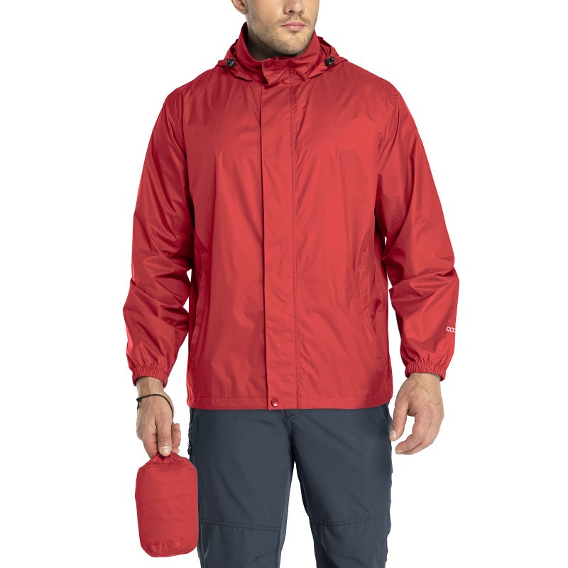 33,000ft 33 000ft Packable Rain Jacket Men 's Lightweight Waterproof Rain Shell Jacket Raincoat with Hood for Golf Cycling Windbreaker - Image 1